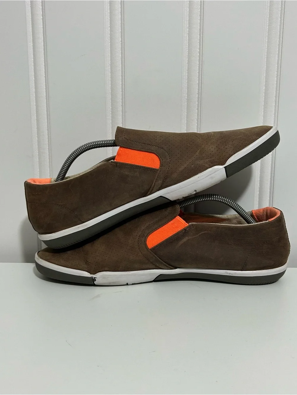 Plae marten brown leather slip on